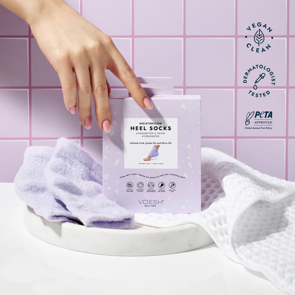 Voesh Moisturizing Heel Socks -Purple