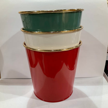 Festive Gold Rim Pot Cover 6"
