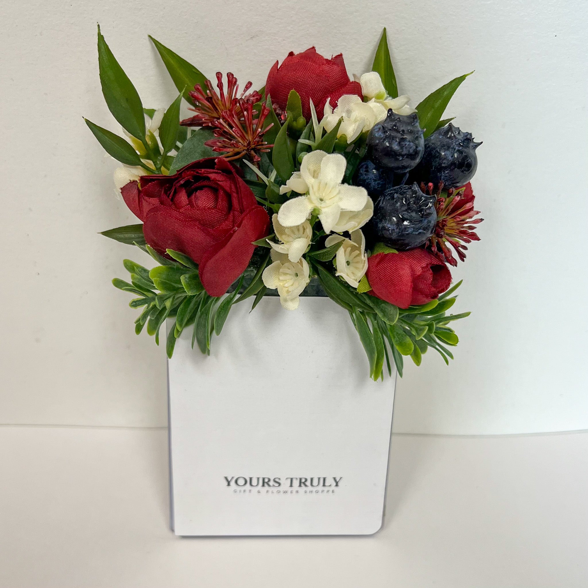 Navy, Red, White Everlasting Pocket Boutonniere