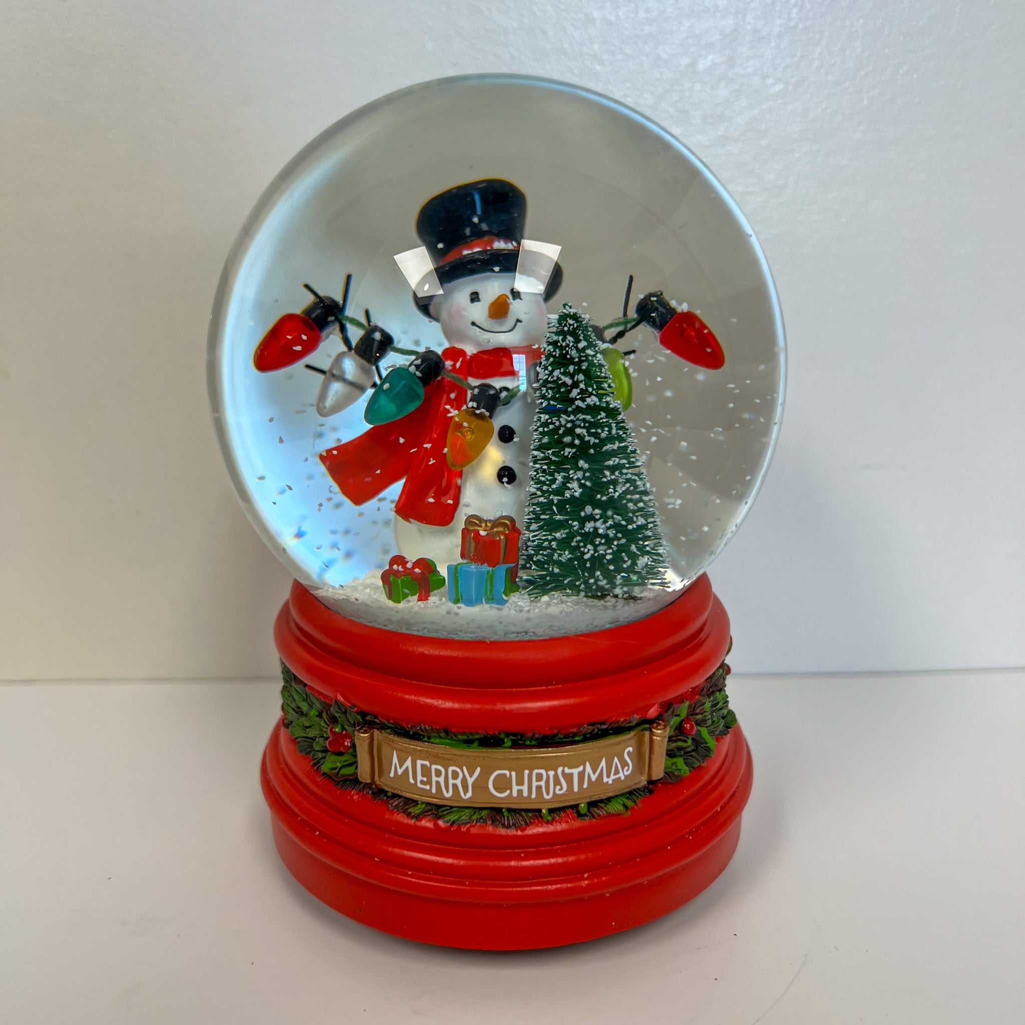 Cheery Snowman Musical Snowglobe