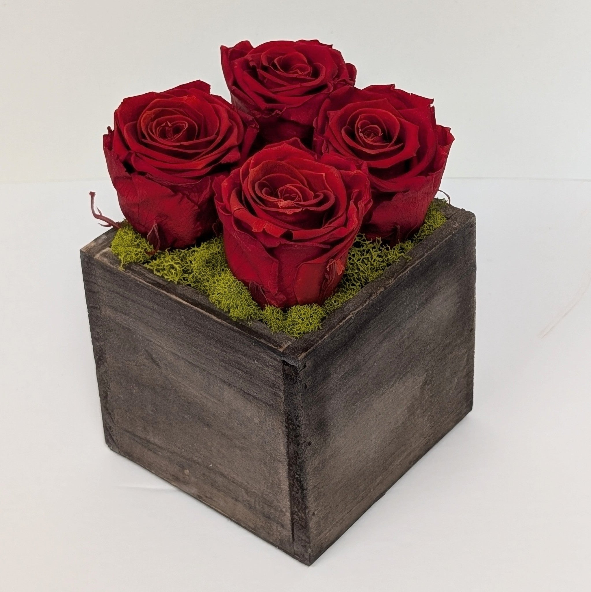 Eternal Love: Preserved Red Roses in Wooden Box