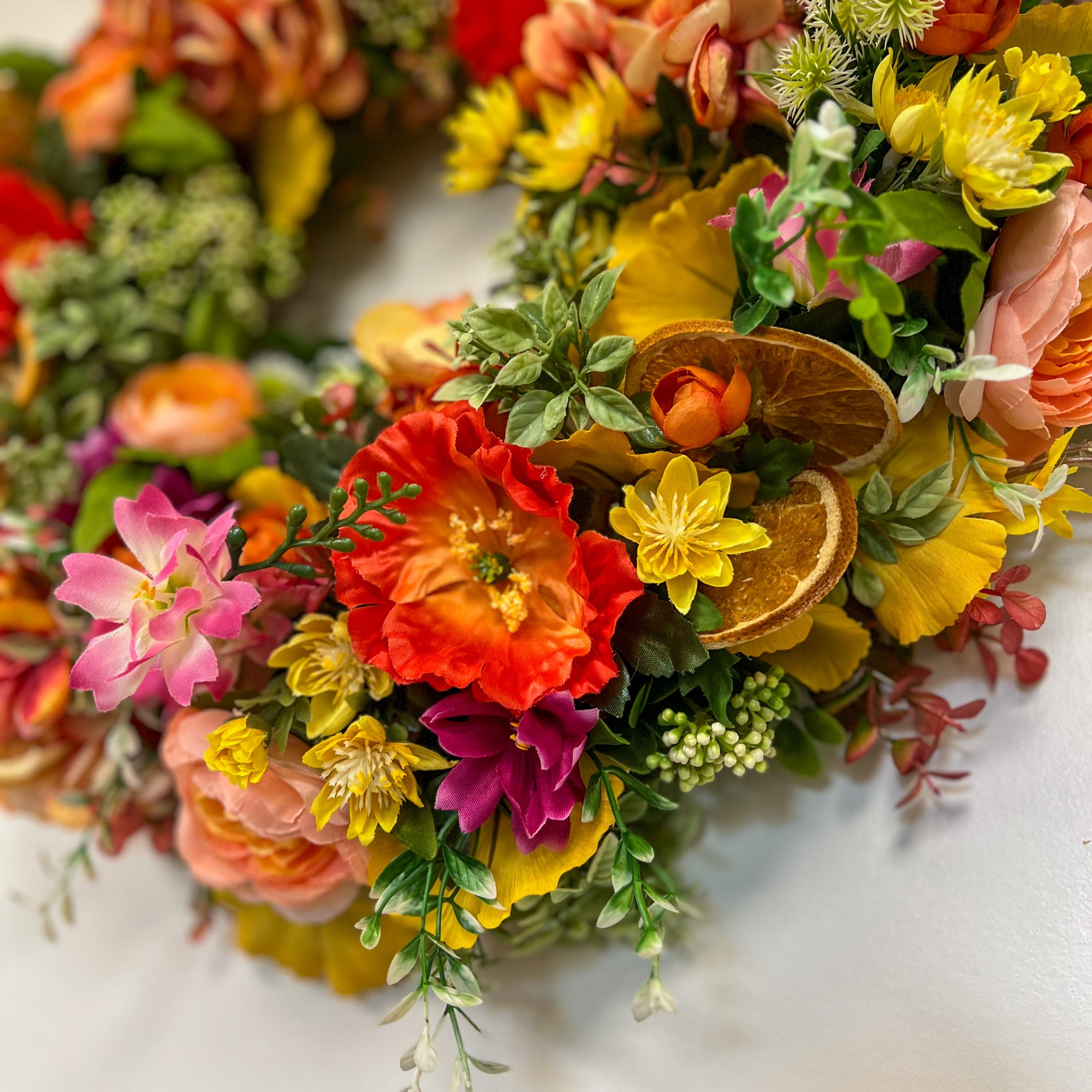 Citrus Bloom Silk Wreath