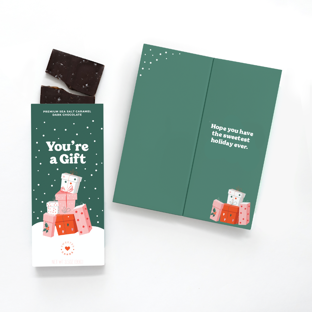Holiday Chocolate-Filled Greeting Card - You're a Gift