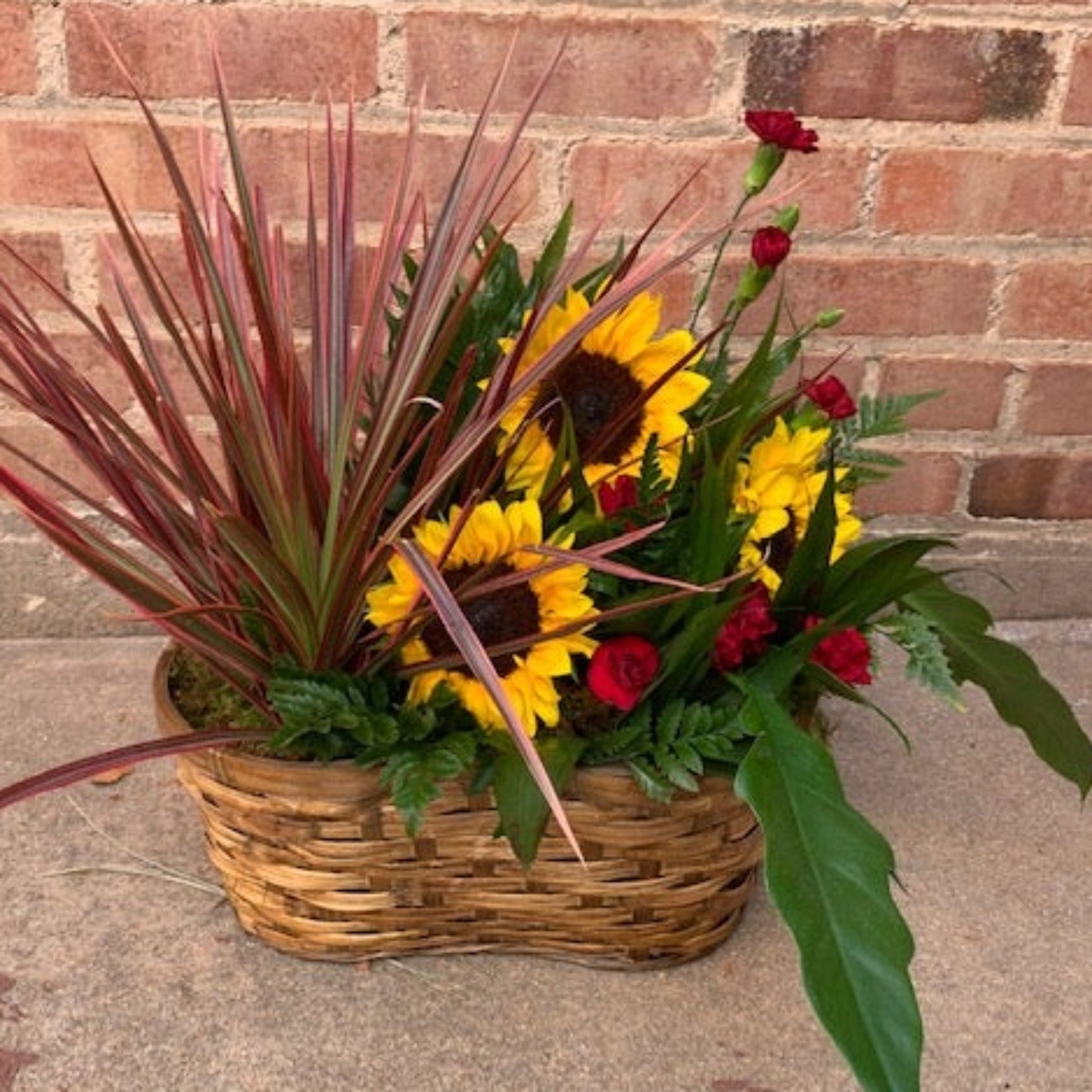 Plant & Fresh Flower Combination Basket