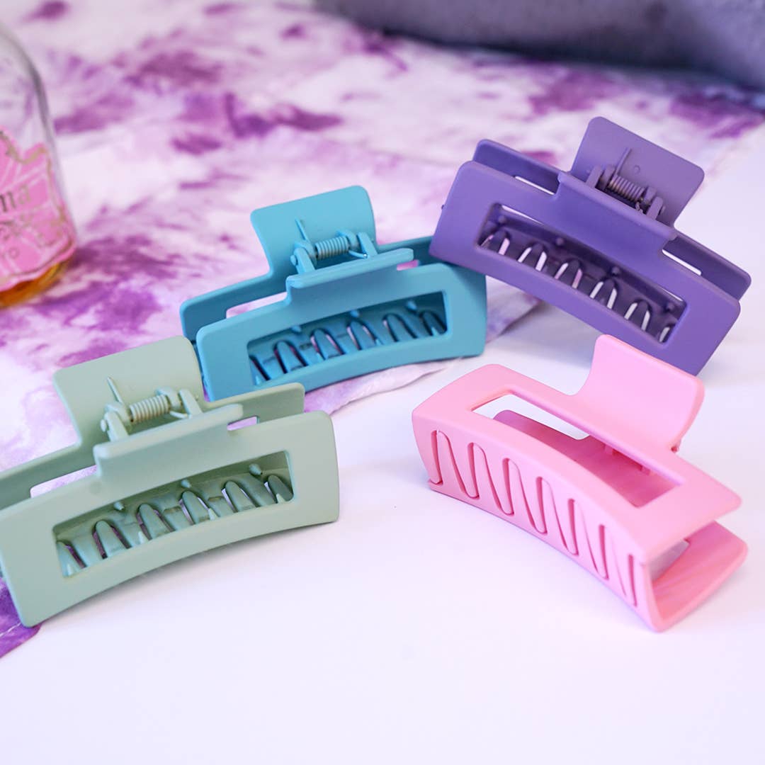 Pastel Rectangle Hair Claw Clips